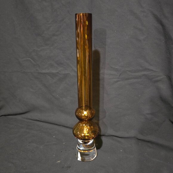 Vtg Marquis by Waterford Merengue 17" Amber Bud Vase - 3" x 17" - Picture 1 of 5